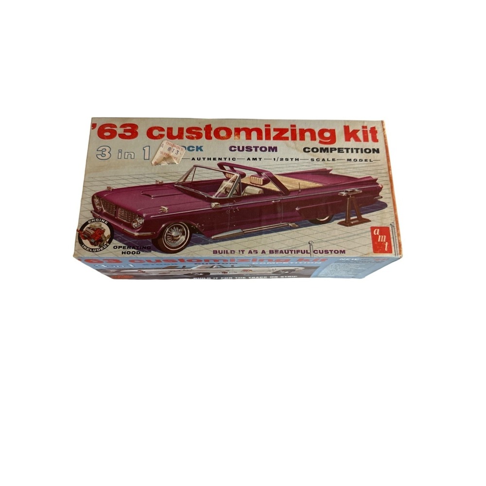 Vintage AMT '63 Customizing Kit Imperial Convertible Model 3 In 1 Stock/Custom/C